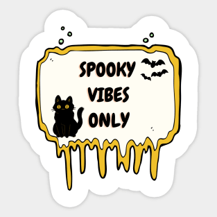 Spooky Vibes Only Cat Halloween Sticker